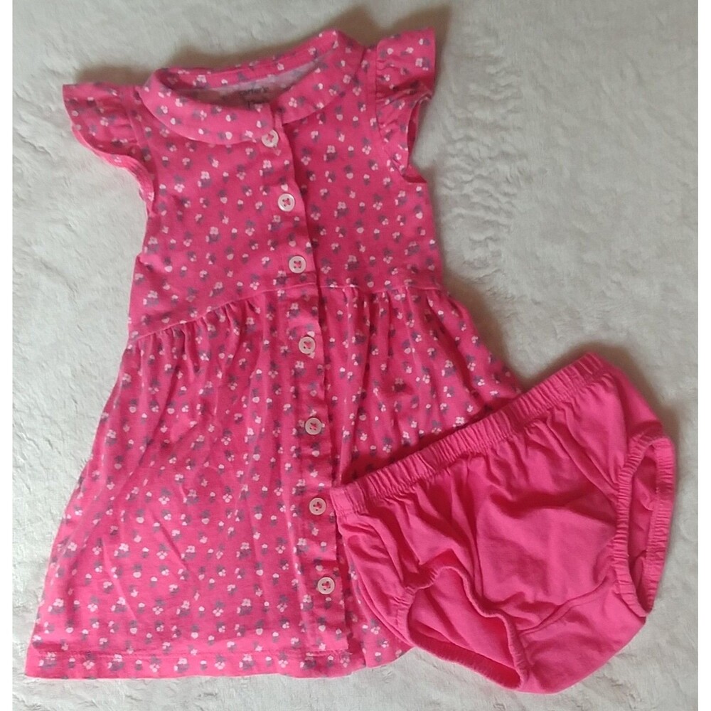 Dress 12 month girls  Carters with bottoms baby pink flower infant wear